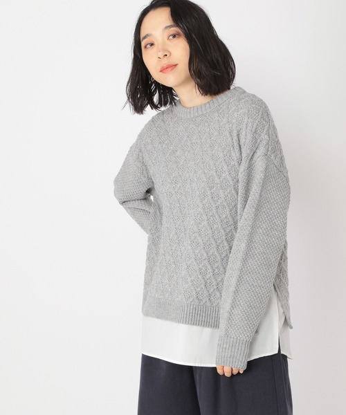 studio CLIP（スタディオクリップ）の「7ゲージ ドッキングプルオーバー（ニット/セーター・レディース・ネイビー/グレー/アイボリー/ライトグリーン・FREE）」の2枚目の写真