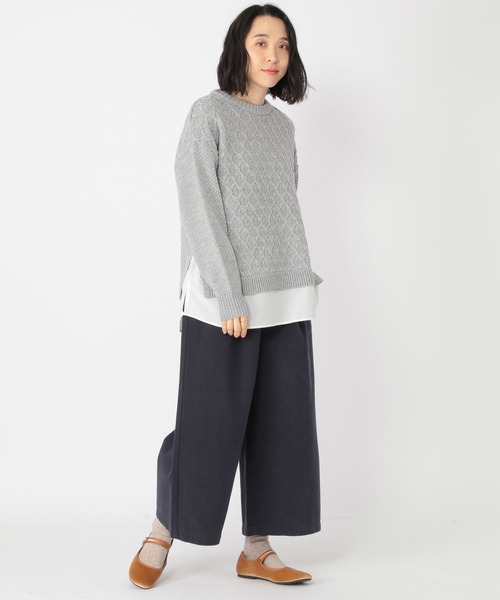 studio CLIP（スタディオクリップ）の「7ゲージ ドッキングプルオーバー（ニット/セーター・レディース・ネイビー/グレー/アイボリー/ライトグリーン・FREE）」の5枚目の写真