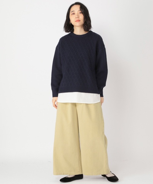 studio CLIP（スタディオクリップ）の「7ゲージ ドッキングプルオーバー（ニット/セーター・レディース・ネイビー/グレー/アイボリー/ライトグリーン・FREE）」の9枚目の写真