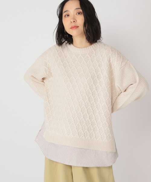 studio CLIP（スタディオクリップ）の「7ゲージ ドッキングプルオーバー（ニット/セーター・レディース・ネイビー/グレー/アイボリー/ライトグリーン・FREE）」の11枚目の写真