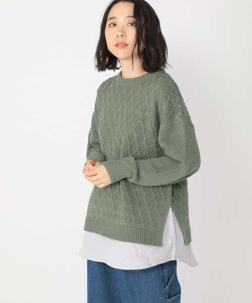 studio CLIP（スタディオクリップ）の「7ゲージ ドッキングプルオーバー（ニット/セーター・レディース・ネイビー/グレー/アイボリー/ライトグリーン・FREE）」の12枚目の写真