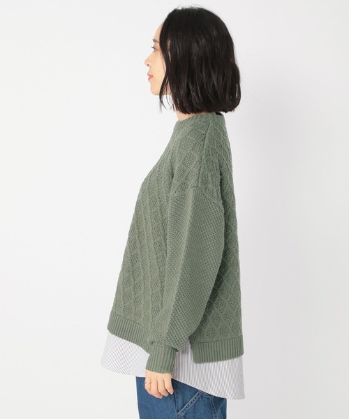 studio CLIP（スタディオクリップ）の「7ゲージ ドッキングプルオーバー（ニット/セーター・レディース・ネイビー/グレー/アイボリー/ライトグリーン・FREE）」の15枚目の写真