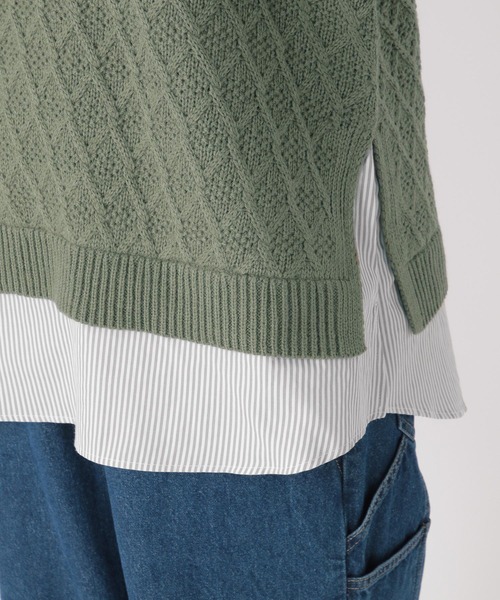 studio CLIP（スタディオクリップ）の「7ゲージ ドッキングプルオーバー（ニット/セーター・レディース・ネイビー/グレー/アイボリー/ライトグリーン・FREE）」の19枚目の写真