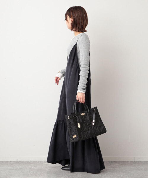 SLOBE IENA（スローブイエナ）の「キュプラキャミワンピース（ワンピース・レディース・ブラック/ブラウン・FREE）」の5枚目の写真