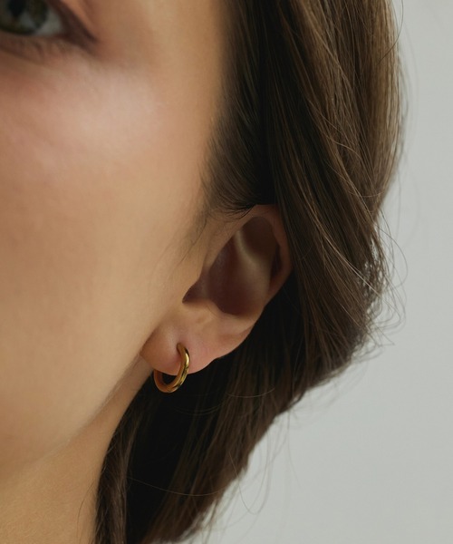 CENE(セネ)の「【CENE】セネ/ワンタッチループピアス12mm(ピアス(両耳用)・レディース・シルバー/ピンクゴールド/ゴールド・FREE)」の8枚目の写真