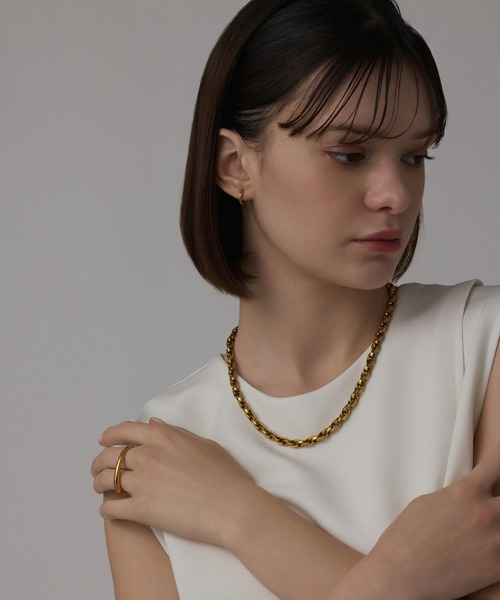 CENE(セネ)の「【CENE】セネ/ワンタッチループピアス12mm(ピアス(両耳用)・レディース・シルバー/ピンクゴールド/ゴールド・FREE)」の4枚目の写真