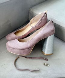 ♦️　デニム地にひまわりがかわいい太めかかとのチャンキーヒール　エスペランサ ESPERANZA｜エスペランサのパンプス（太ヒール）通販 - ZOZOTOWN