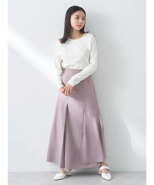 earth music&ecology（アースミュージックアンドエコロジー）の「レイヤード風リブプルオーバー（Tシャツ/カットソー・レディース・ピンクベージュ/ブラック/アイボリー/ブルー・M/S）」の11枚目の写真