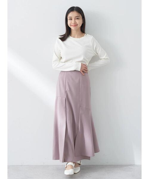 earth music&ecology（アースミュージックアンドエコロジー）の「レイヤード風リブプルオーバー（Tシャツ/カットソー・レディース・ピンクベージュ/ブラック/アイボリー/ブルー・M/S）」の12枚目の写真