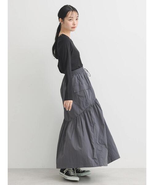 earth music&ecology（アースミュージックアンドエコロジー）の「レイヤード風リブプルオーバー（Tシャツ/カットソー・レディース・ピンクベージュ/ブラック/アイボリー/ブルー・M/S）」の15枚目の写真