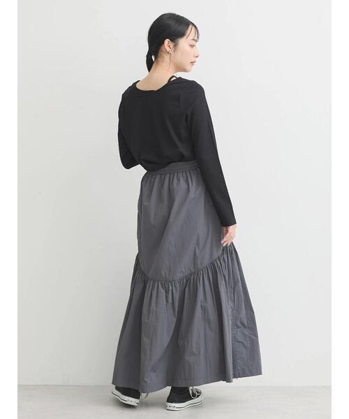 earth music&ecology（アースミュージックアンドエコロジー）の「レイヤード風リブプルオーバー（Tシャツ/カットソー・レディース・ピンクベージュ/ブラック/アイボリー/ブルー・M/S）」の16枚目の写真