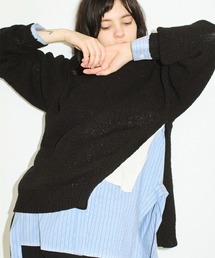 soduk | double layerd slit knit(ニット/セーター)