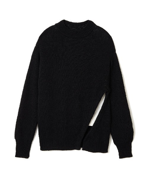 soduk(スドーク)の「double layerd slit knit(ニット/セーター・レディース・ブラック・ONE SIZE)」の4枚目の写真