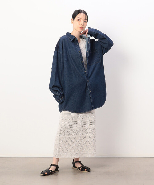 【セール】デニム ボーイフレンド シャツブルゾン/セットアップ対応(シャツ/ブラウス)|ONIGIRI(オニギリ) 【セール】デニム ボーイフレンド シャツブルゾン/セットアップ対応(シャツ/ブラウス)|ONIGIRI(オニギリ)
