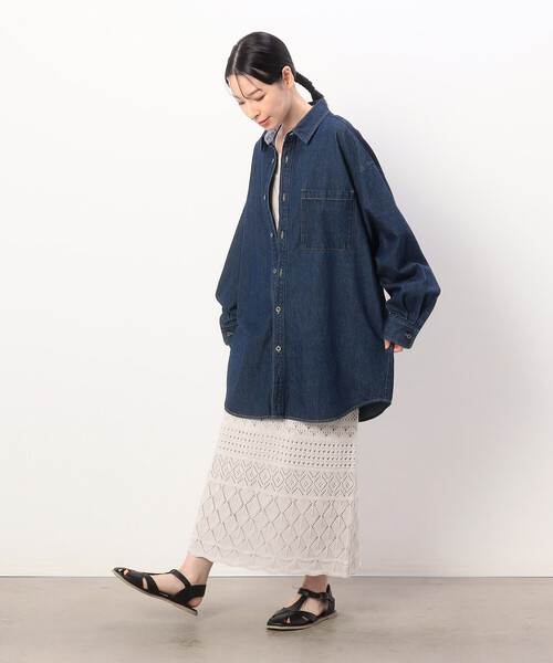 【セール】デニム ボーイフレンド シャツブルゾン/セットアップ対応(シャツ/ブラウス)|ONIGIRI(オニギリ) 【セール】デニム ボーイフレンド シャツブルゾン/セットアップ対応(シャツ/ブラウス)|ONIGIRI(オニギリ)