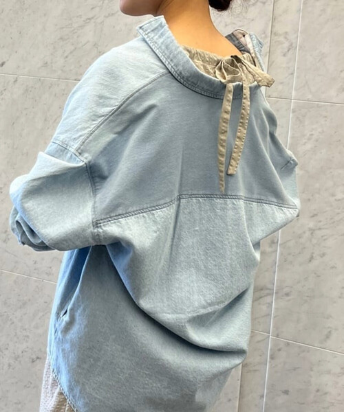 【セール】デニム ボーイフレンド シャツブルゾン/セットアップ対応(シャツ/ブラウス)|ONIGIRI(オニギリ) 【セール】デニム ボーイフレンド シャツブルゾン/セットアップ対応(シャツ/ブラウス)|ONIGIRI(オニギリ)