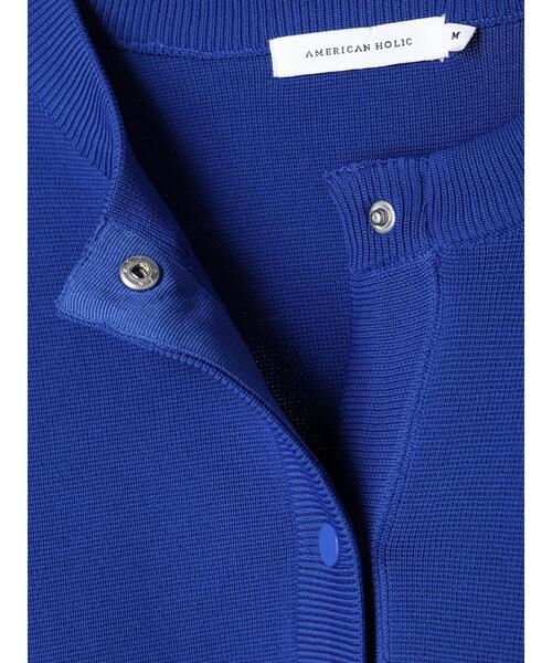 AMERICAN HOLIC（アメリカンホリック）の「エコカルットクルーネックカーディガン<エコ・軽い・ニット>（カーディガン/ボレロ・レディース・ブルー/レッド/オフホワイト/ブラック・L/M）」の12枚目の写真