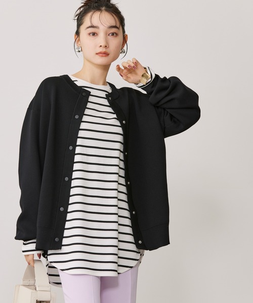 AMERICAN HOLIC（アメリカンホリック）の「エコカルットクルーネックカーディガン<エコ・軽い・ニット>（カーディガン/ボレロ・レディース・ブルー/レッド/オフホワイト/ブラック・L/M）」の6枚目の写真