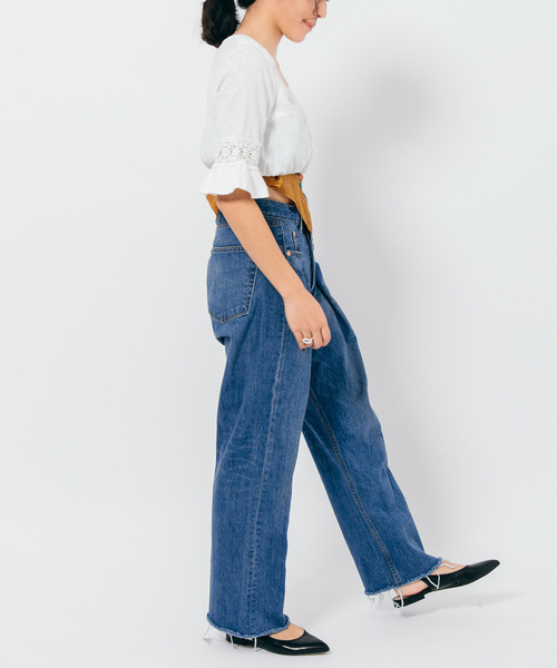 Bonum（ボナム）の「フロントタックワイドパンツ（デニムパンツ