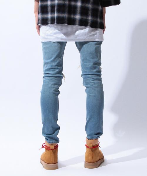 MONKEY TIME（モンキータイム）の「＜monkey time＞∴ クラッシュデニムスキニーパンツ◆（デニムパンツ・メンズ・ライトブルー・X-LARGE/LARGE/MEDIUM/SMALL）」の11枚目の写真