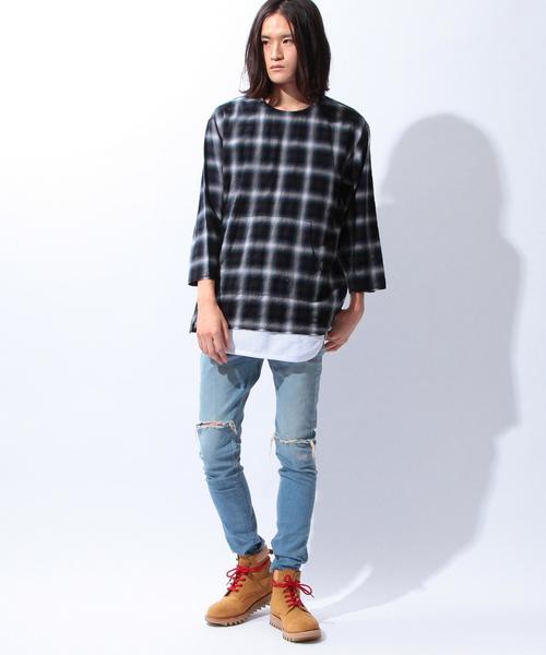 MONKEY TIME（モンキータイム）の「＜monkey time＞∴ クラッシュデニムスキニーパンツ◆（デニムパンツ・メンズ・ライトブルー・X-LARGE/LARGE/MEDIUM/SMALL）」の7枚目の写真