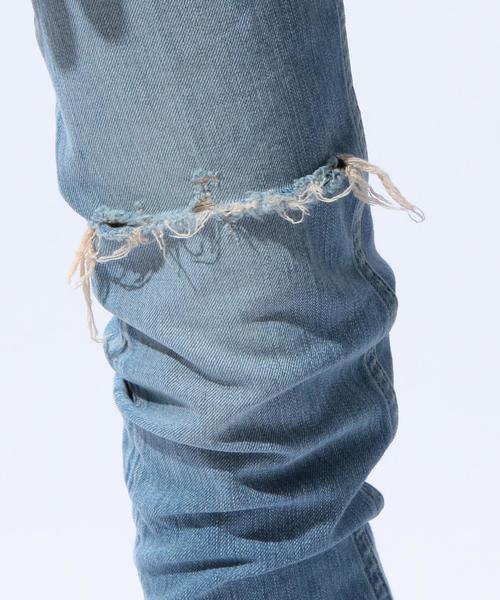MONKEY TIME（モンキータイム）の「＜monkey time＞∴ クラッシュデニムスキニーパンツ◆（デニムパンツ・メンズ・ライトブルー・X-LARGE/LARGE/MEDIUM/SMALL）」の9枚目の写真