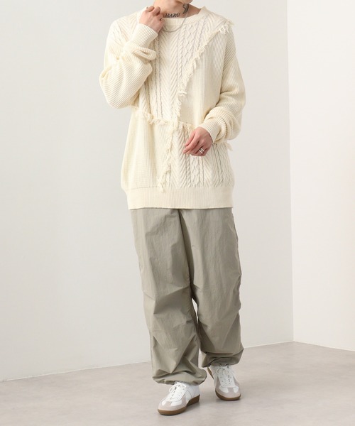RE730(アールイーセブンサーティー)の「Wide fringe knit sweater / フリンジニットセーター(ニット/セーター・メンズ・アイボリー/ブラック/ターコイズブルー・M/L)」の22枚目の写真