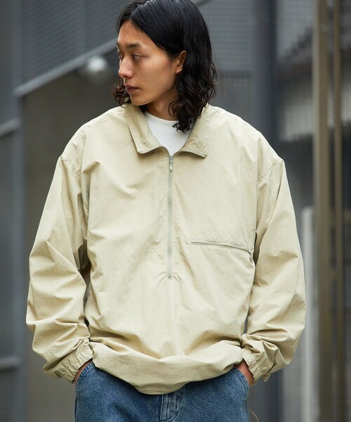 セール】NYLON HALF ZIP BLOUSON SOLID/ナイロンハーフジップブルゾン