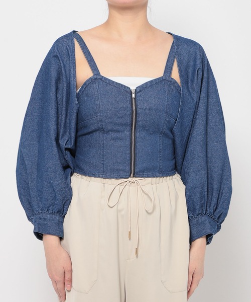 mysty woman(ミスティウーマン)の「デニムボレロビスチェSET 108902(アンサンブル・レディース・グレー/ブルー/ライトブルー・FREE)」の21枚目の写真