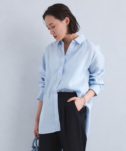 green label relaxing　フレンチリネン ベーシック シャツ UNITED ARROWS green label relaxing｜[size SHORTあり]フレンチ