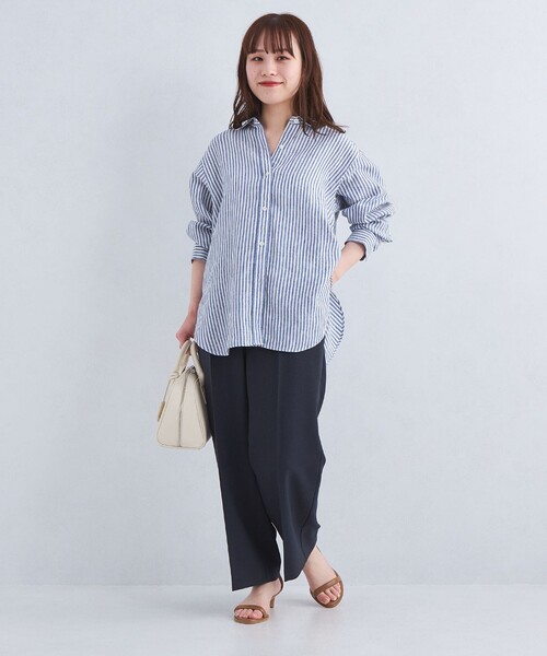 green label relaxing フレンチリネンシャツ size SHORTあり］フレンチリネン ベーシック シャツ