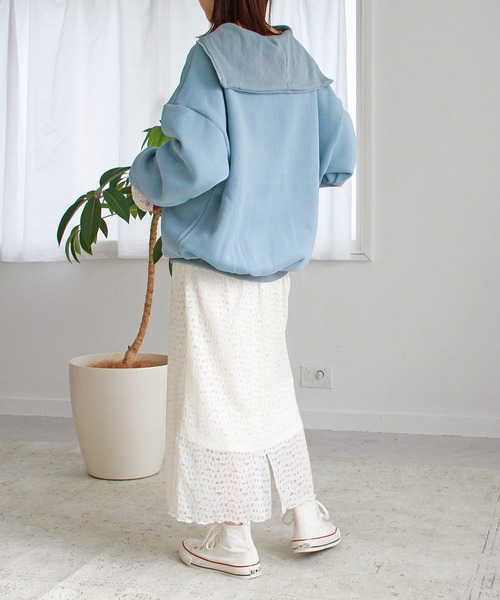 Crisp（クリスプ）の「【ZOZO限定】裏起毛ハーフジップスウェット（スウェット・レディース・グレー/ブルー/グリーン・FREE）」の21枚目の写真