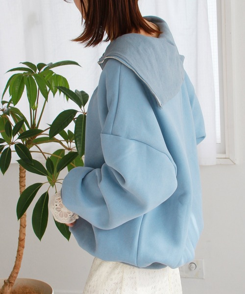 Crisp（クリスプ）の「【ZOZO限定】裏起毛ハーフジップスウェット（スウェット・レディース・グレー/ブルー/グリーン・FREE）」の16枚目の写真