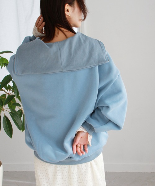 Crisp（クリスプ）の「【ZOZO限定】裏起毛ハーフジップスウェット（スウェット・レディース・グレー/ブルー/グリーン・FREE）」の17枚目の写真