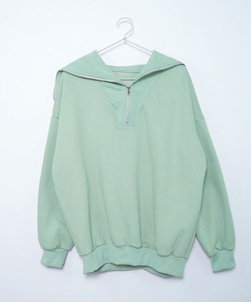 Crisp（クリスプ）の「【ZOZO限定】裏起毛ハーフジップスウェット（スウェット・レディース・グレー/ブルー/グリーン・FREE）」の19枚目の写真