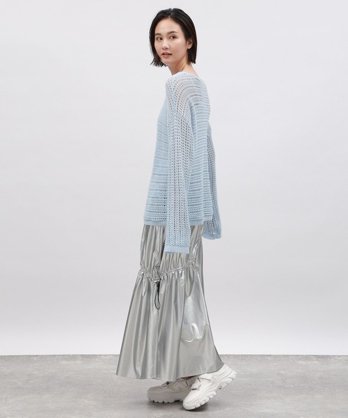 LAKOLE（ラコレ）の「ドロストティアードスカート / 109115（スカート・レディース・ブラック/シルバー/オフホワイト・SMALL/MEDIUM）」の19枚目の写真