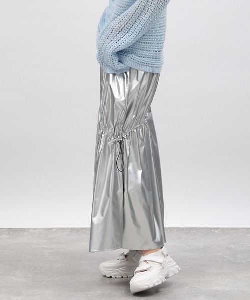 LAKOLE（ラコレ）の「ドロストティアードスカート / 109115（スカート・レディース・ブラック/シルバー/オフホワイト・SMALL/MEDIUM）」の21枚目の写真