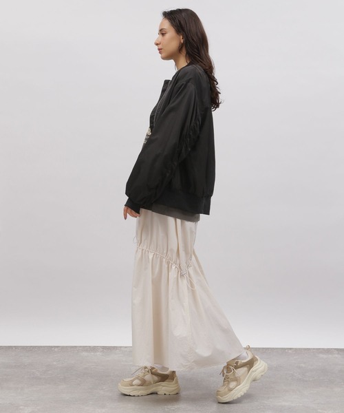 LAKOLE（ラコレ）の「ドロストティアードスカート / 109115（スカート・レディース・ブラック/シルバー/オフホワイト・SMALL/MEDIUM）」の8枚目の写真