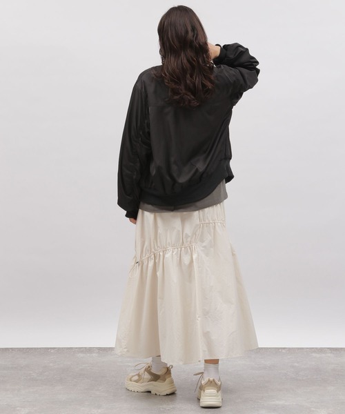 LAKOLE（ラコレ）の「ドロストティアードスカート / 109115（スカート・レディース・ブラック/シルバー/オフホワイト・SMALL/MEDIUM）」の9枚目の写真