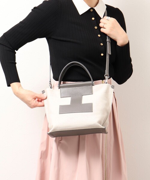 NOLLEY’S(ノーリーズ)の「【IACUCCI/イアクッチ】 ソルベット S CERVO(トートバッグ・レディース・グレー系その他2/ホワイト系その他4・FREE)」の3枚目の写真