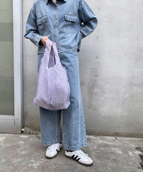 fredy emue（フレディエミュ）の「エンボスオーガンジートートバッグ（トートバッグ・レディース・ブラック/ラベンダー/オフホワイト・FREE）」の11枚目の写真