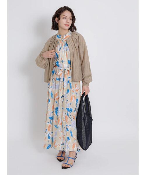 Te chichi CLASSIC(テチチクラシック)の「【ipeker】プリントハイネックワンピース(ワンピース・レディース・ベージュ/ブラック・F)」の12枚目の写真