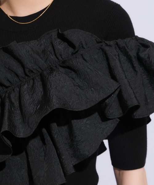 Mystrada(マイストラーダ)の「5分袖アシメフリルニット(ニット/セーター・レディース・オフホワイト/ブラック/ホワイト系その他/ライトパープル・38)」の19枚目の写真