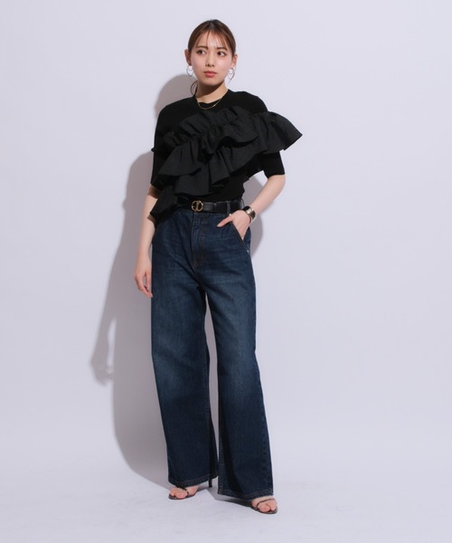 Mystrada(マイストラーダ)の「5分袖アシメフリルニット(ニット/セーター・レディース・オフホワイト/ブラック/ホワイト系その他/ライトパープル・38)」の20枚目の写真