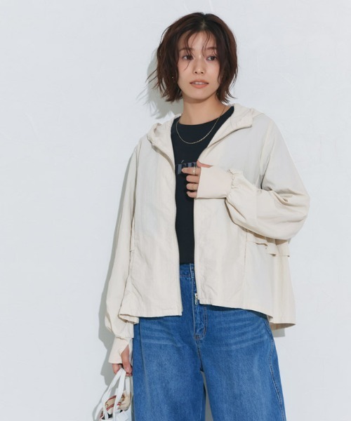 セール】UVカットバックフリルパーカー（パーカー）｜Pierrot