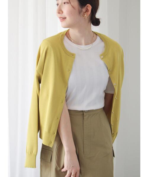 Te chichi TERRASSE(テチチテラス)の「【抗菌防臭】ランダムテレコ5分袖トップス(Tシャツ/カットソー・レディース・ブラック/オフホワイト/ホワイト・F)」の15枚目の写真