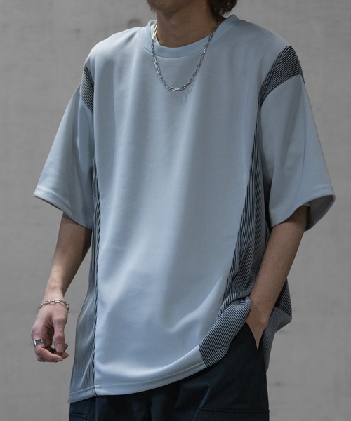 JOHN'S CLOSET(ジョンズクローゼット)の「【13】プリーツ切替 BIGTシャツ(Tシャツ/カットソー・メンズ・ブラック/オフホワイト/グレー・MEDIUM/LARGE)」の3枚目の写真