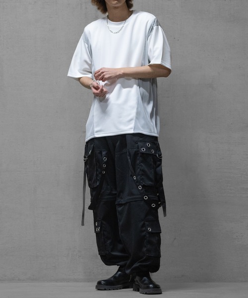 JOHN'S CLOSET(ジョンズクローゼット)の「【13】プリーツ切替 BIGTシャツ(Tシャツ/カットソー・メンズ・ブラック/オフホワイト/グレー・MEDIUM/LARGE)」の17枚目の写真