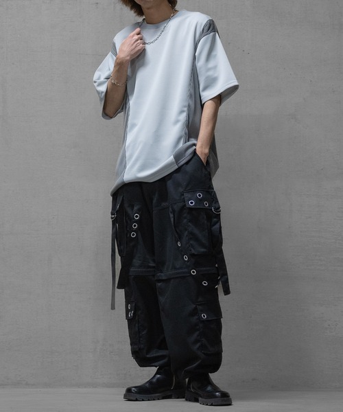 JOHN'S CLOSET(ジョンズクローゼット)の「【13】プリーツ切替 BIGTシャツ(Tシャツ/カットソー・メンズ・ブラック/オフホワイト/グレー・MEDIUM/LARGE)」の5枚目の写真