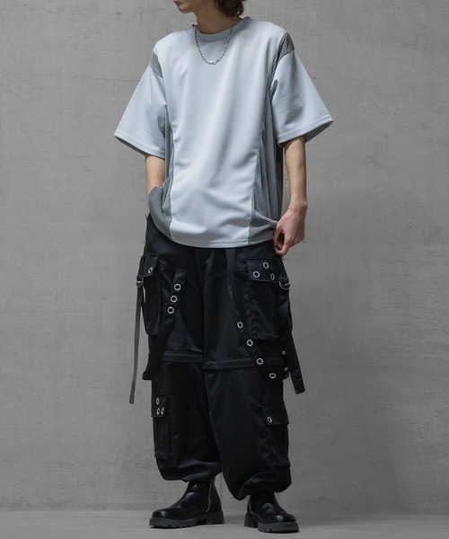 JOHN'S CLOSET(ジョンズクローゼット)の「【13】プリーツ切替 BIGTシャツ(Tシャツ/カットソー・メンズ・ブラック/オフホワイト/グレー・MEDIUM/LARGE)」の6枚目の写真